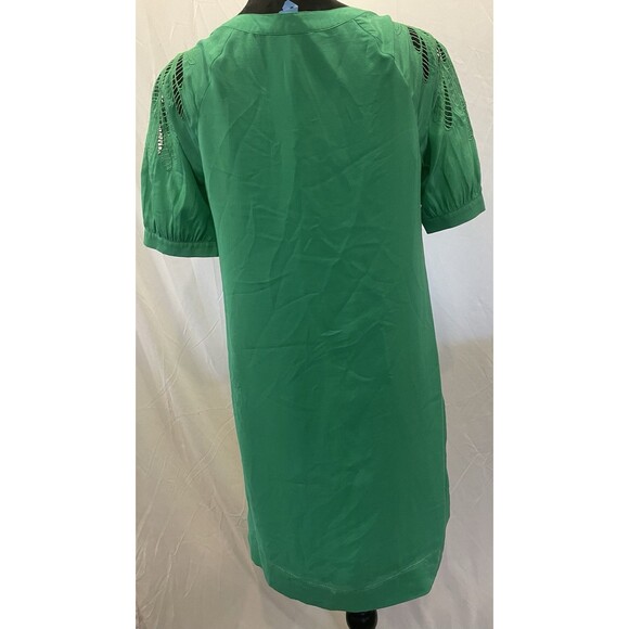 Ladies Green XXI Silk Dress Beach Resort wear Tunic Style Coastal Embroidery SM - Picture 5 of 6